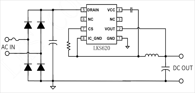 凌鸥电源芯片LKS620典型应用电路图